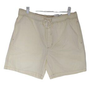 And Now Men's Beige Drawstring Casual Shorts, This Size L, Cotton Elastic Waist